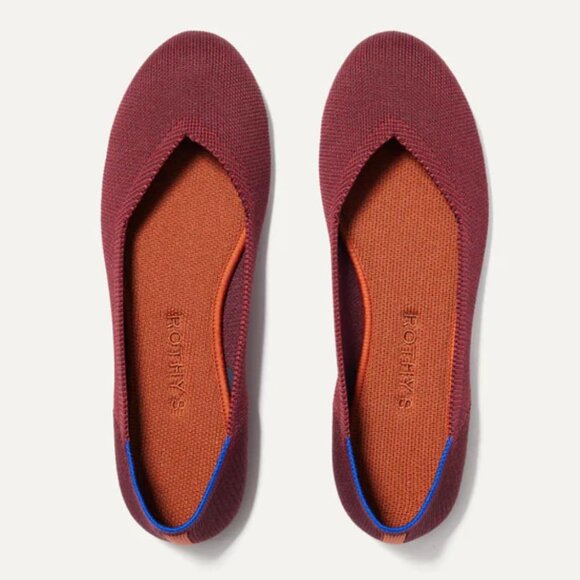 Rothy's Size 9 Malbec Red Burgundy Flats Tortoiseshell - Picture 13 of 13